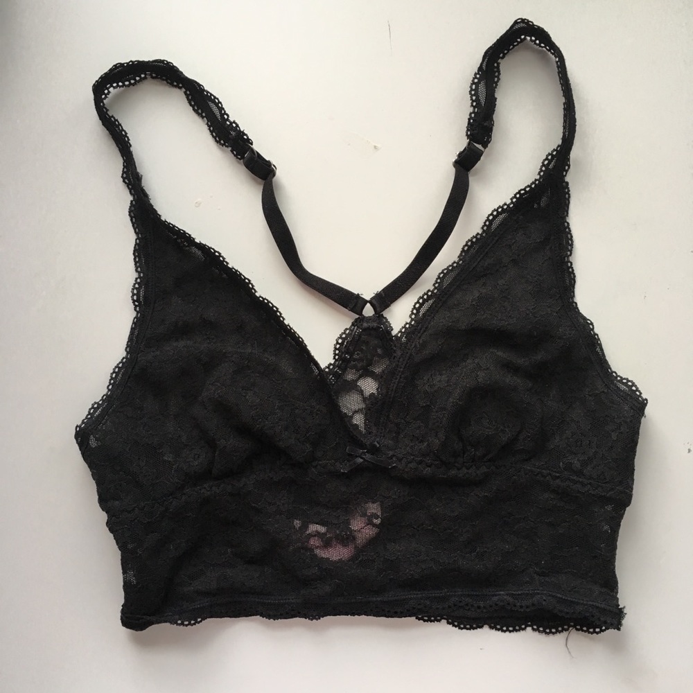 Black racer back bralette